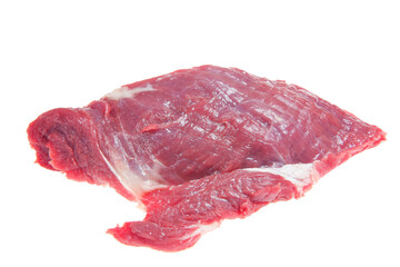 Raw beef on a white background