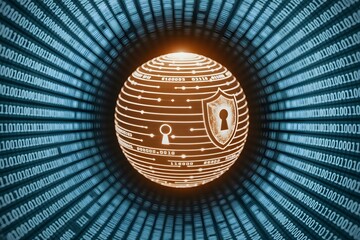 Cybersecurity concept with global data protection