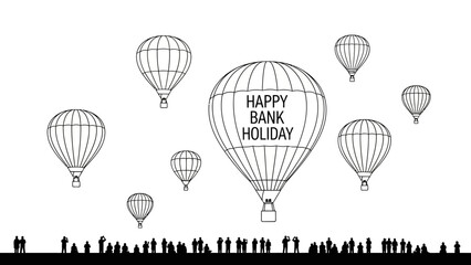 Obraz premium Happy Bank Holiday Hot Air Balloons Celebration.