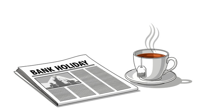 Bank Holiday Newspaper and Tea - A Relaxing Morning Scene. - Powered by Adobe