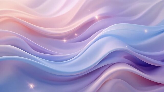 Pastel colored flowing wave patterns move smoothly in lavender blue and blush pink forming gentle relaxing atmosphere