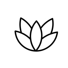 Outline Lotus Flower Icon, Blooming Water Lily