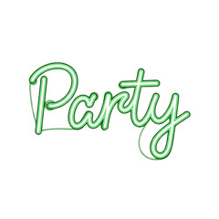 Obraz premium Let's Party with this vibrant green neon sign perfect for invitations, social media, and event promotions to create a fun, festive atmosphere everyone will love