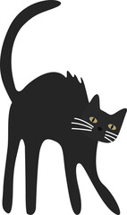 Black Cat Doodle Element