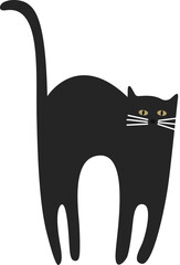 Black Cat Doodle Element