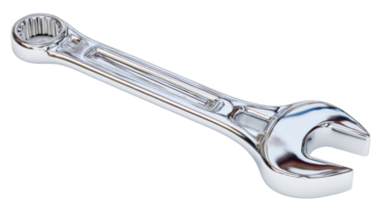 Combination wrench tool for construction work, auto repair, industrial maintenance, and household fixing on transparent background