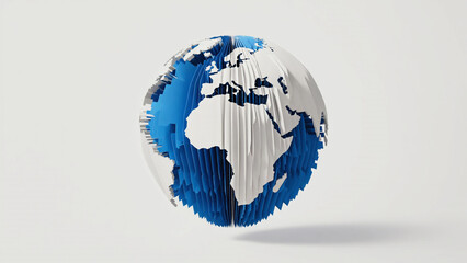3D paper global illustration.ai 