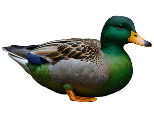 Emerald duck isolated