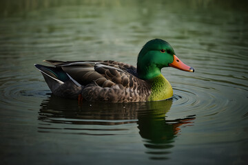 emerald duck on the water