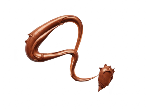 Swirl of bronze cosmetic cream or makeup product smear texture isolated on transparent background - Powered by Adobe