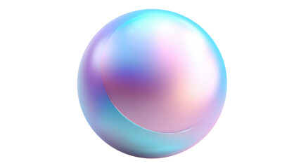 Iridescent holographic sphere displaying a vibrant color gradient, providing a futuristic liquid effect for graphic design