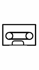 Obraz premium Simple line drawing of a cassette tape illustration