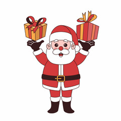 santa claus with gift