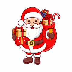 santa claus with gift
