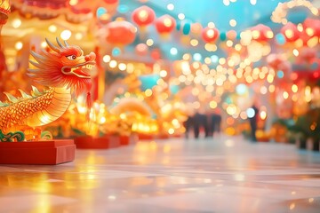 Vibrant Lanterns & Dragons for Chinese New Year Celebration
