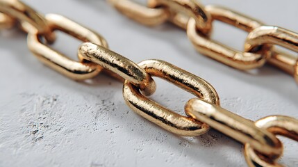 Stunning gold chain links gleaming on textured surface, perfect for luxury brands, secure connections, and concepts of strength and timeless elegance.