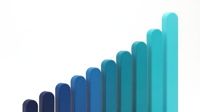 Abstract gradient bar chart showing upward trend