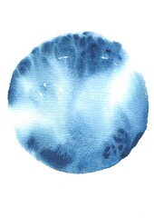 Abstract Watercolor Circle Painting on White Background