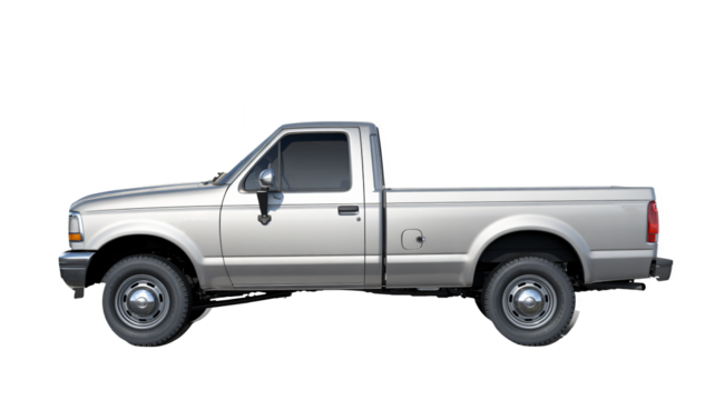 Classic silver pickup truck ready for work or play, powerful and reliable