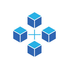 Obraz premium Icon a Blockchain, isolated against a clean background.