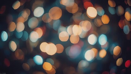 Abstract display features a collection of soft, round bokeh lights in various warm and cool tones.