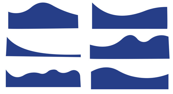 Vector Set of Template Dividers with Drops, Waves and Geometric Shapes.
 Abstract Design Elements for Top and Bottom on Website, App, Banners or Posters.