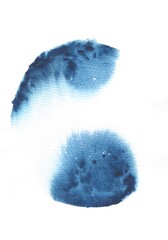 Abstract Watercolor Circle Painting on White Background