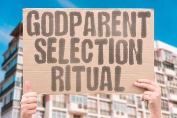 "Godparent Selection Ritual" Families choose spiritual guardians through formal ceremonies traditions. GODPARENT. SPIRITUAL. GUARDIAN. CEREMONY. FAMILY.