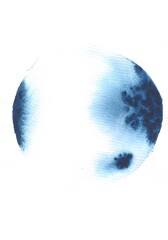 Abstract Watercolor Circle Painting on White Background