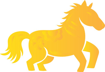 Chinese New Year 2026, the year of the Horse, red and gold line art characters, simple hand-drawn Asian elements with craft (Chinese translation: Happy Chinese New Year 2026, year of the Horse)