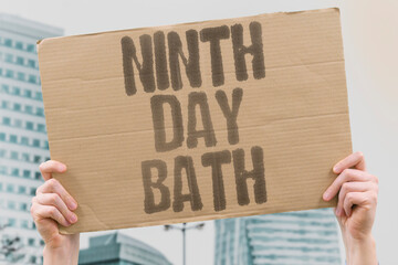 "Ninth Day Bath" Mothers bathe postpartum celebrating arrival with family gatherings. NINTH. DAY. BATH. POSTPARTUM. CELEBRATE.