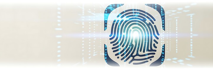 Digital fingerprint scan on a futuristic interface representing biometric security and identity verification technology