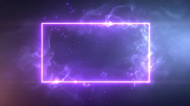 Purple Neon Rectangle Frame Loop Animation