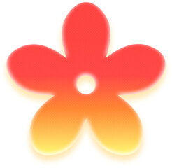 Classic round red yellow gradient peach blossom icon