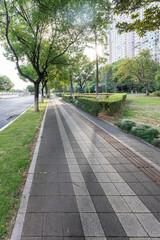 walkway in the modern city