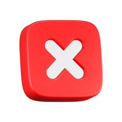 Obraz premium 3d rendering icon cross red button
