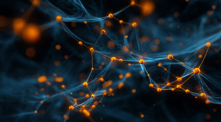 Abstract AI Network with Glowing Connections