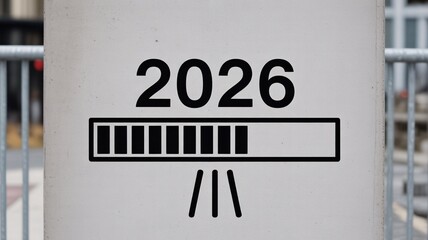 Exciting countdown to 2026 with loading bar representing progress and anticipation