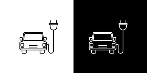 Electric Car Charging Station Icon Symbolizing Sustainable Transportation and Energy