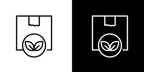 Eco-friendly packaging box line icon, symbolizing sustainable shipping, green logistics, and environmentally conscious delivery solutions for a greener future