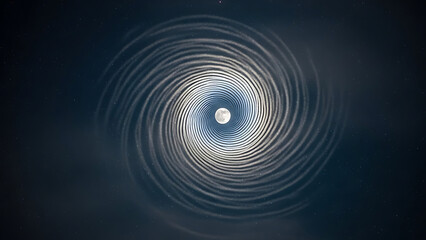 Mystical moonlight spiral vortex with stars, cosmic energy for spiritual journey design