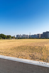 spring park and modern city