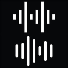 Black soundwave equalizer isolated on white background. Abstract music wave, radio signal frequency and digital voice visualisation. Audio sound symb .