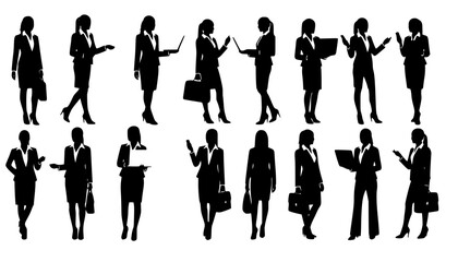 Business woman silhouettes vector
