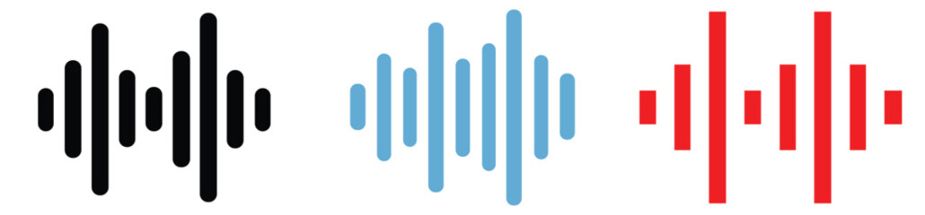 Black soundwave equalizer isolated on white background. Abstract music wave, radio signal frequency and digital voice visualisation. Audio sound symb .