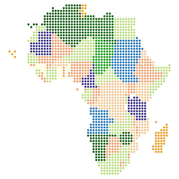Dotted Africa Map. Africa Continent Map Vector Illustration.