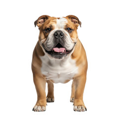 Obraz premium English bulldog standing and looking forward isolated on transparent background