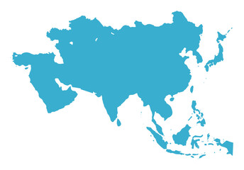 Obraz premium Asia Map Vector. Asia Continent Map Vector Illustration.