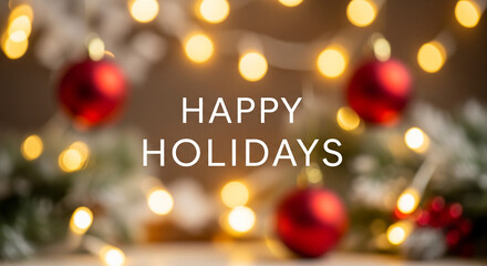 Happy Holidays Festive Blurred Poster