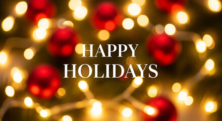 Happy Holidays Festive Blurred Poster